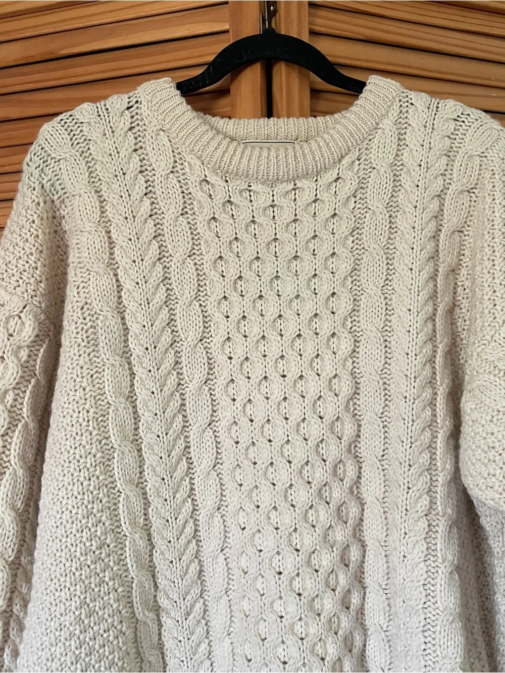 L.L. Bean Classic Fisherman’s Cable Knit Crewneck Sweater Men’s XL Cream